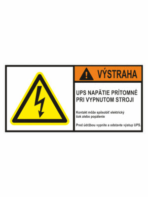 Značenie stojov - Značenie podľa ISO 3864: Výstraha / UPS Napätie