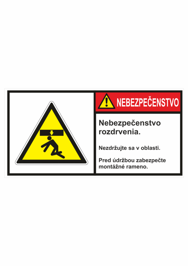 Značenie stojov - Značenie podľa ISO 3864: Nebezpečenstvo / Nebezpečenstvo rozdrvenia