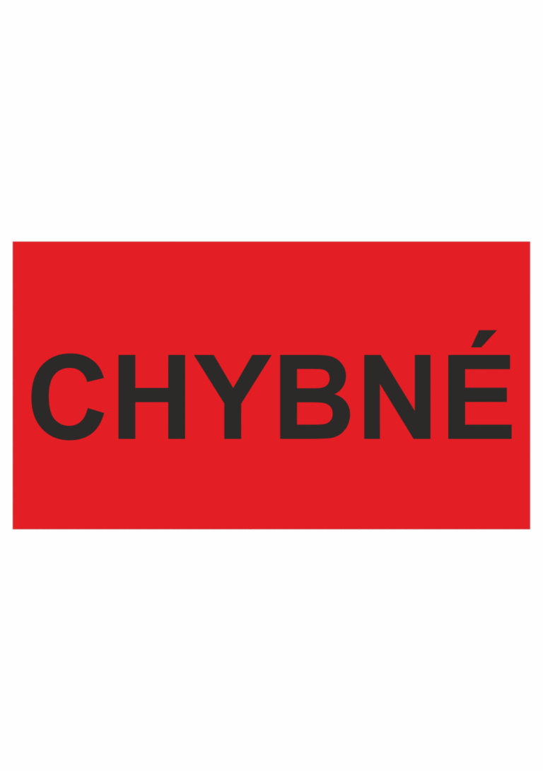 Kontrolní a kalibrační značenie - Kalibrační štítok: Chybné
