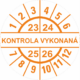 Kontrolné a kalibračné značení - Koliesko na 4 roky: Štítok Kontrola vykonaná 23/24/25/26 (Oranžový)