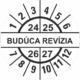 Kontrolné a kalibračné značení - Koliesko na 4 roky: Štítok Budúca revízia 24/25/26/27 (Čierné)