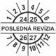 Kontrolné a kalibračné značení - Koliesko na 4 roky: Posledná revízia 24/25/26/27 (Čierné)