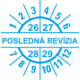 Kontrolné a kalibračné značení - Koliesko na 4 roky: Posledná revízia 26/27/28/29 (Modré)