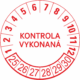 Kontrolné a kalibračné značení - Koliesko na 6 rokov: Kontrola vykonaná 25/26/27/28/29/30 (Červené)