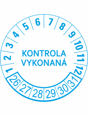 Kontrolné a kalibračné značení - Koliesko na 6 rokov: Kontrola vykonaná 26/27/28/29/30/31 (Modré)