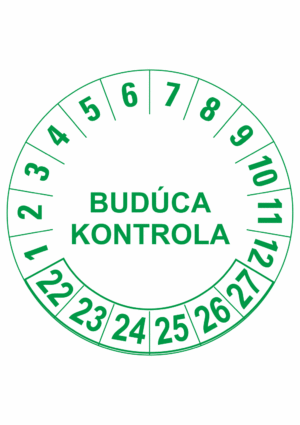 Kontrolné a kalibračné značení - Koliesko na 6 rokov: Budúca kontrola 22/23/24/25/26/27 (Zelené)