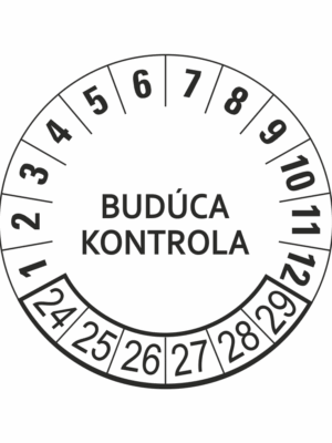 Kontrolné a kalibračné značení - Koliesko na 6 rokov: Budúca kontrola 23/24/25/26/27/28 (Oranžové)