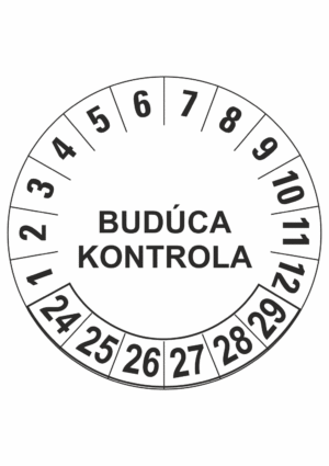 Kontrolné a kalibračné značení - Koliesko na 6 rokov: Budúca kontrola 24/25/26/27/28/29 (Čierné)