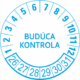 Kontrolné a kalibračné značení - Koliesko na 6 rokov: Budúca kontrola 26/27/28/29/30/31 (Modré)