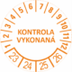 Kontrolné a kalibračné značení - Koliesko na 4 roky: Kontrola vykonaná 23/24/25/26 (Oranžové)