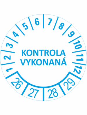 Kontrolné a kalibračné značení - Koliesko na 4 roky: Kontrola vykonaná 26/27/28/29 (Modré)