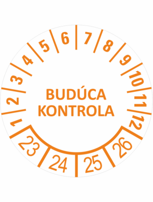 Kontrolné a kalibračné značení - Koliesko na 4 roky: Budúca kontrola 2023/24/25/26 (Oranžové)