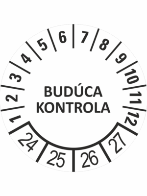 Kontrolné a kalibračné značení - Koliesko na 4 roky: Budúca kontrola 2024/25/26/27 (Čierné)