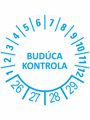 Kontrolné a kalibračné značení - Koliesko na 4 roky: Budúca kontrola 2027/28/29/30 (Modré)
