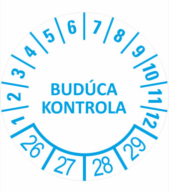 Kontrolné a kalibračné značení - Koliesko na 4 roky: Budúca kontrola 2027/28/29/30 (Modré)