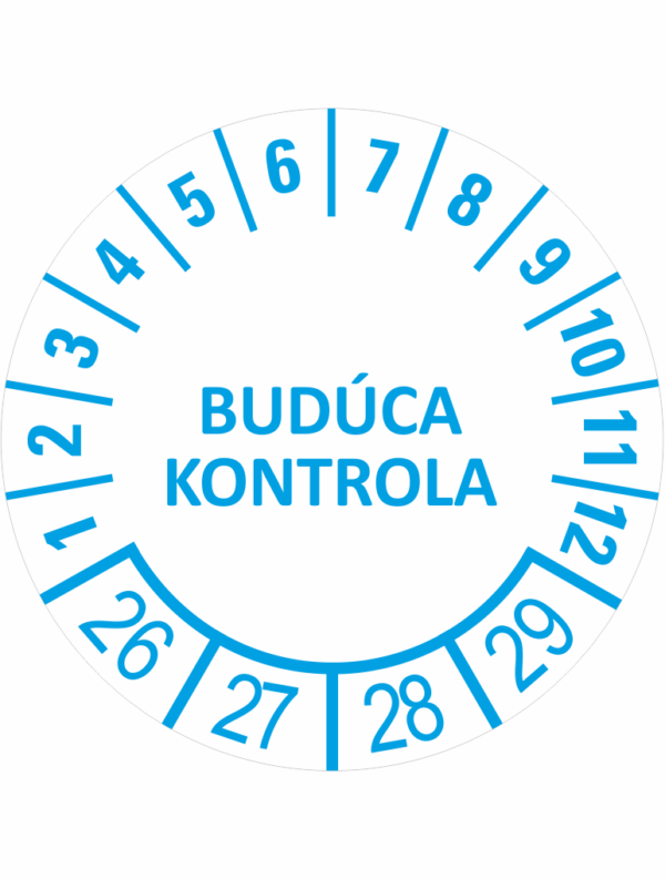 Kontrolné a kalibračné značení - Koliesko na 4 roky: Budúca kontrola 2027/28/29/30 (Modré)