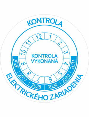 Kontrolné a kalibračné značení - Koliesko na 6 rokov: Kontrola elektrického zariadenia / Kontrola vykonaná 2026-2031 (Modré)