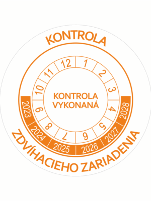 Kontrolné a kalibračné značení - Koliesko na 6 rokov: Kontrola zdvíhacieho zariadenia / Kontrola vykonaná 2023-2028