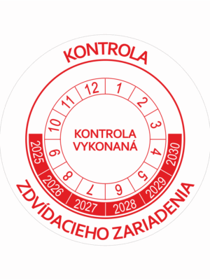 Kontrolné a kalibračné značení - Koliesko na 6 rokov: Kontrola zdvíhacieho zariadenia / Kontrola vykonaná 2025-2030