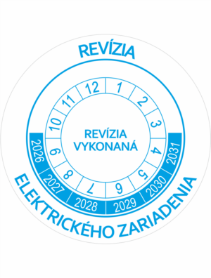 Kontrolné a kalibračné značení - Koliesko na 6 rokov: Revízia elektrického zariadenia / Revízia vykonaná 2026-2031