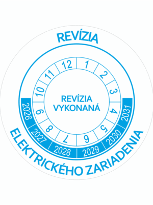 Kontrolné a kalibračné značení - Koliesko na 6 rokov: Revízia elektrického zariadenia / Revízia vykonaná 2026-2031