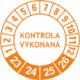 Kontrolné a kalibračné značení - Koliesko na 4 roky: Kontrola vykonaná 2023/24/25/26 (Oranžové)