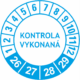 Kontrolné a kalibračné značení - Koliesko na 4 roky: Kontrola vykonaná 2026/27/28/29 (Modré)