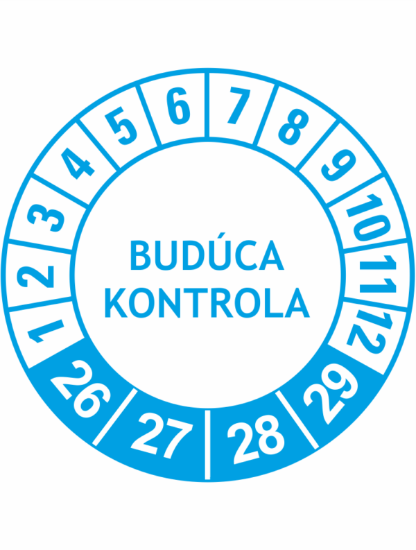 Kontrolné a kalibračné značení - Koliesko na 4 roky: Budúca kontrola 2026/27/28/29 (Modré)