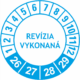 Kontrolné a kalibračné značení - Koliesko na 4 roky: Revízia vykonaná 26/27/28/29 (Modré)