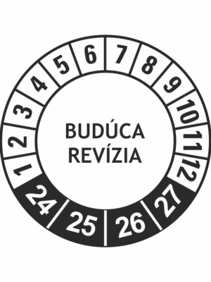 Kontrolné a kalibračné značení - Koliesko na 4 roky: Budúca revízia 24/25/26/27 (Čierné)