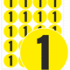 Značenie kontroly a organizacie: Samolepiace koliesko žlté s číslom