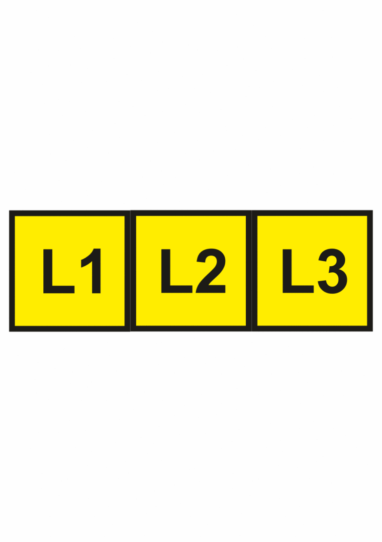 Elektro značenie - Symboly a aršíky: L1/L2/L3