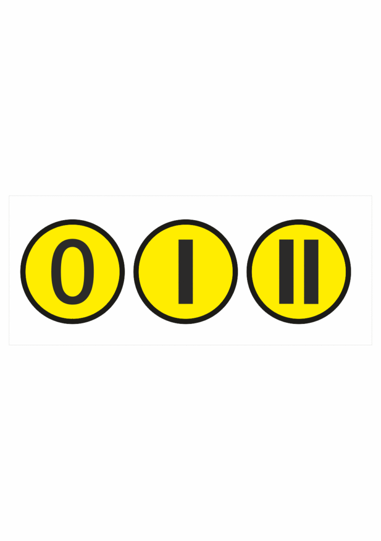 Elektro značenie - Symboly a aršíky: 0/I/II