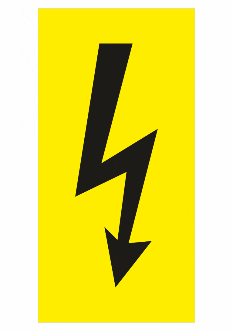 Elektro značenie - Symboly a aršíky: Blesk čierný