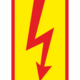 Elektro značenie - Symboly a aršíky: Blesk červený v ramu