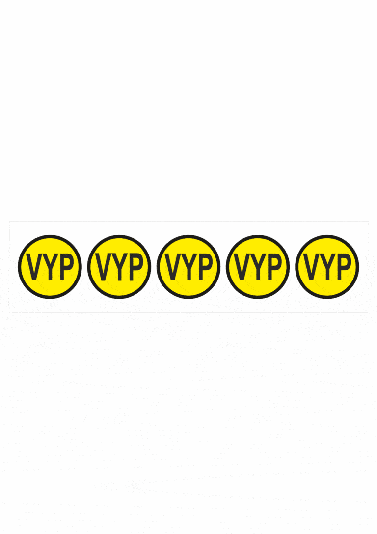 Elektro značenie - Symboly a aršíky: VYP v kruhu