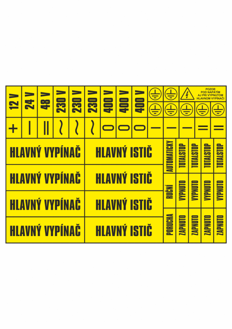 Elektro značenie - Symboly a aršíky: Kombinovaný arch