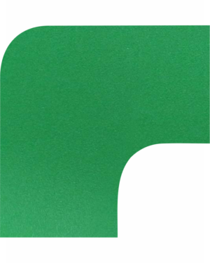 Podlahové pásky a značky - PermaRoute pásky: Roh oblý 90° zelený