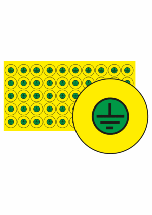 Elektro značenie - Symboly a aršíky: Znak uzemnenie v kruhu (zelena)