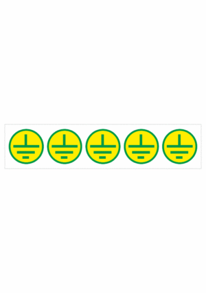 Elektro značenie - Symboly a aršíky: Znak uzemnenie v kruhu 5ks