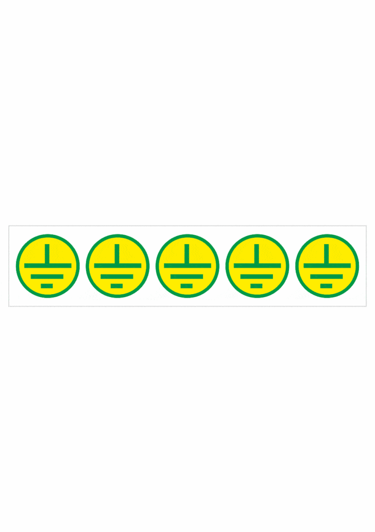 Elektro značenie - Symboly a aršíky: Znak uzemnenie v kruhu 5ks