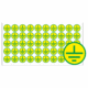 Elektro značenie - Symboly a aršíky: Znak uzemnenie v kruhu (zelený tlač)