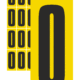 Značky písmen a čísel - Samolepiace tlačené číslo: 0 (Žltý podklad)