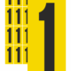 Značky písmen a čísel - Samolepiace tlačené číslo: 1 (Žltý podklad)
