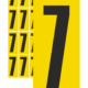 Značky písmen a čísel - Samolepiace tlačené číslo: 7 (Žltý podklad)