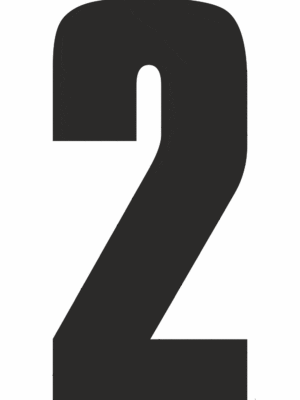 Čísla a písmena - Samolepiace písmena rezana: 2 (Čierné)