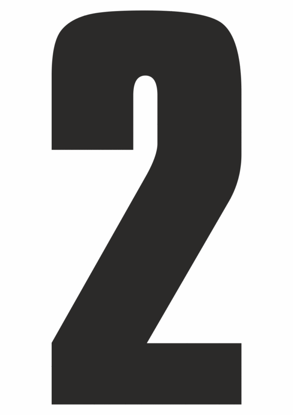 Čísla a písmena - Samolepiace písmena rezana: 2 (Čierné)