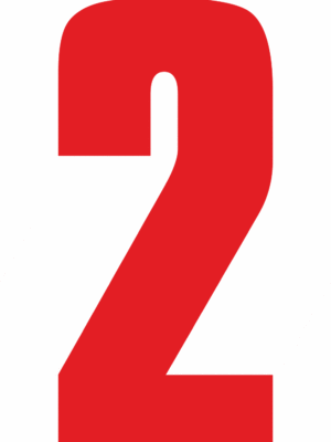Čísla a písmena - Samolepiace písmena rezana: 2 (Červené)
