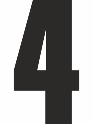 Čísla a písmena - Samolepiace písmena rezana: 4 (Čierné)