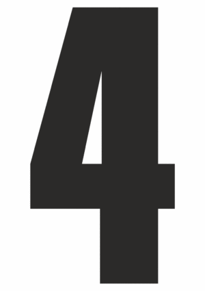 Čísla a písmena - Samolepiace písmena rezana: 4 (Čierné)
